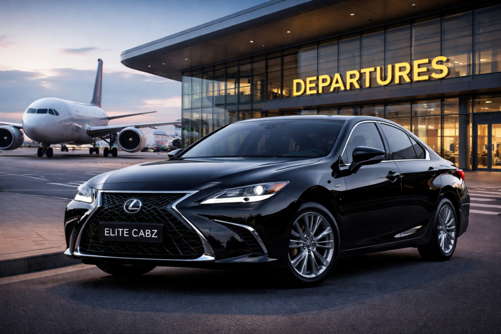 luxury ride at airport terminal